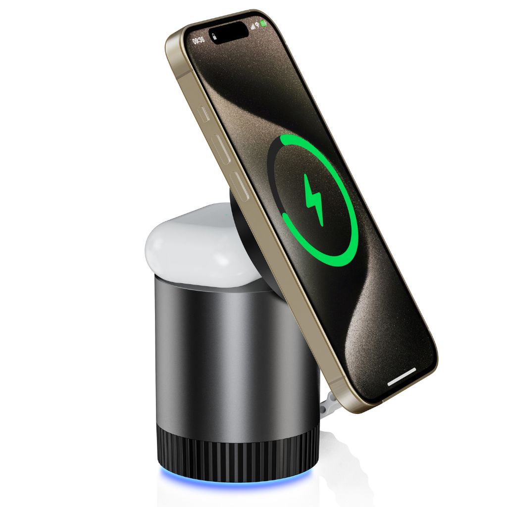 3 in 1 Magnetic Wireless Charger with Retractable and Foldable Functions for Apple iPhone 16 Pro Max, Apple Watch Ultra 2, and Apple AirPods Pro, Best Wireless Magnetic MagSafe Multi Device Apple Charger