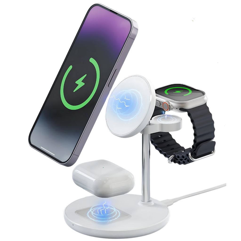 3 in 1 Magnetic Wireless Charger for Apple iPhone Pro Max, Apple Watch Ultra, and Apple AirPods Pro from Evolved Chargers