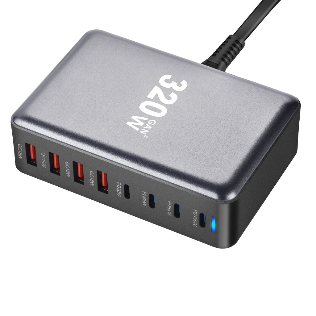 320W GaN 8-Port USB-C Charger