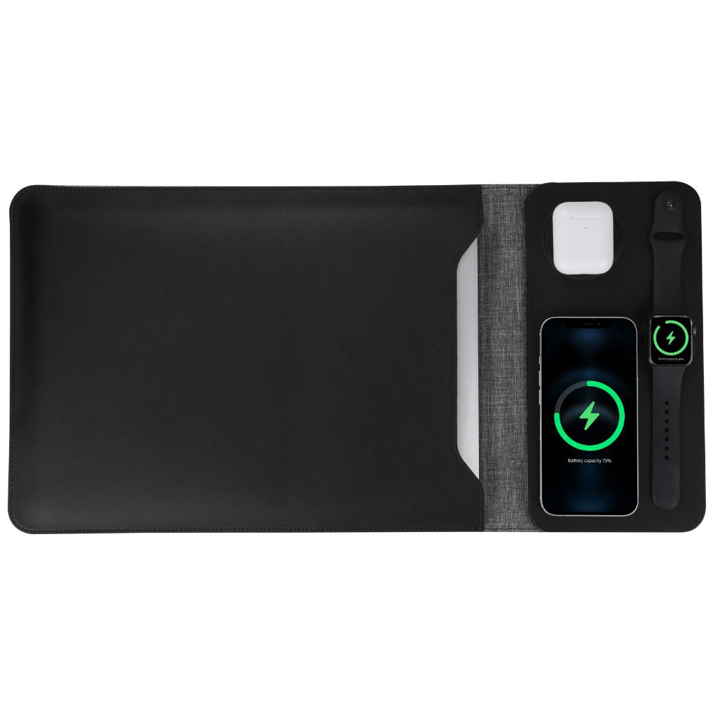 5 in 1 Laptop Sleeve with Wireless Charging for Apple