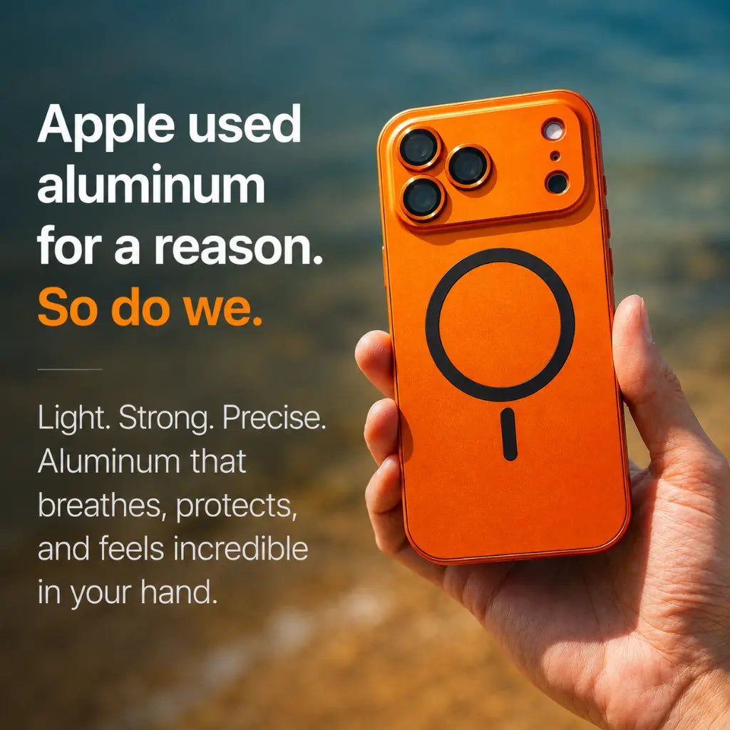 Protective metal iPhone 18 Pro Max case with raised camera frame
