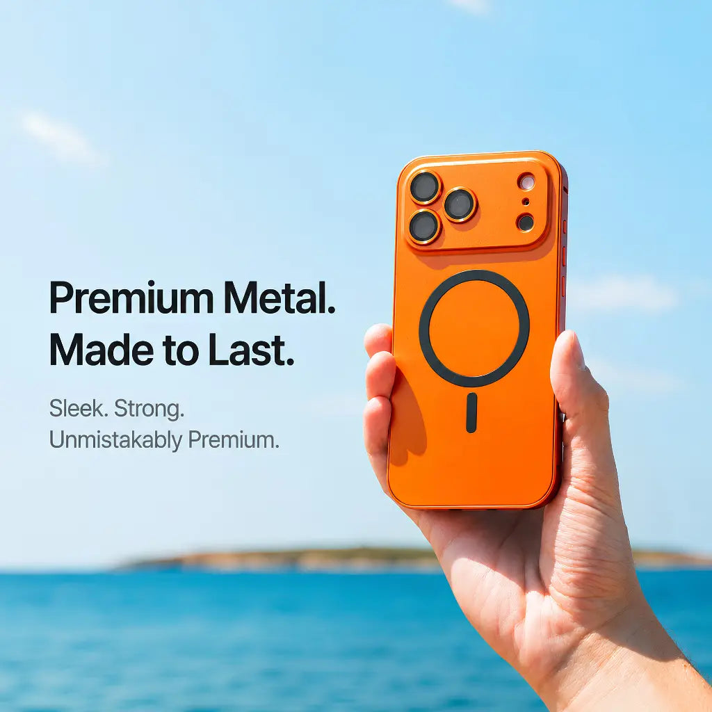 iPhone 18 Pro Max aluminum case with slim metal edge protection
